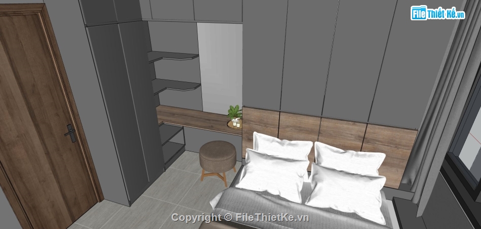 nội thất chung cư,phòng ngủ sketchup,su phòng khách bếp,file su phòng ngủ chung cư