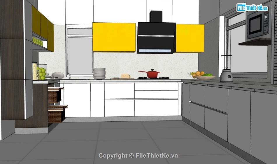 su nội thất,sketchup nội thất,sketchup nội thất bếp