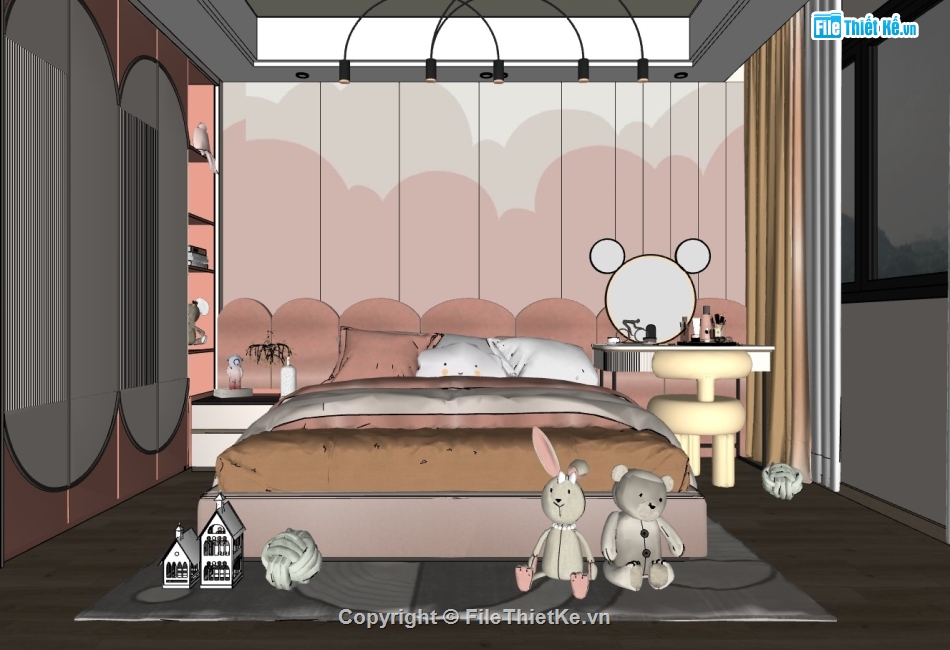 nội thất phòng ngủ,su phòng ngủ,sketchup phòng ngủ,su nội thất phòng ngủ