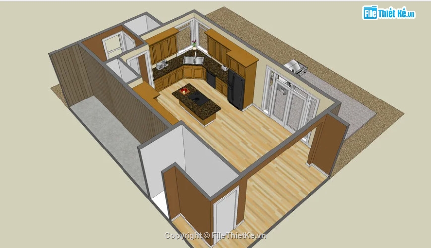 phòng hiện đại,File sketchup phòng ăn,file su phối cảnh