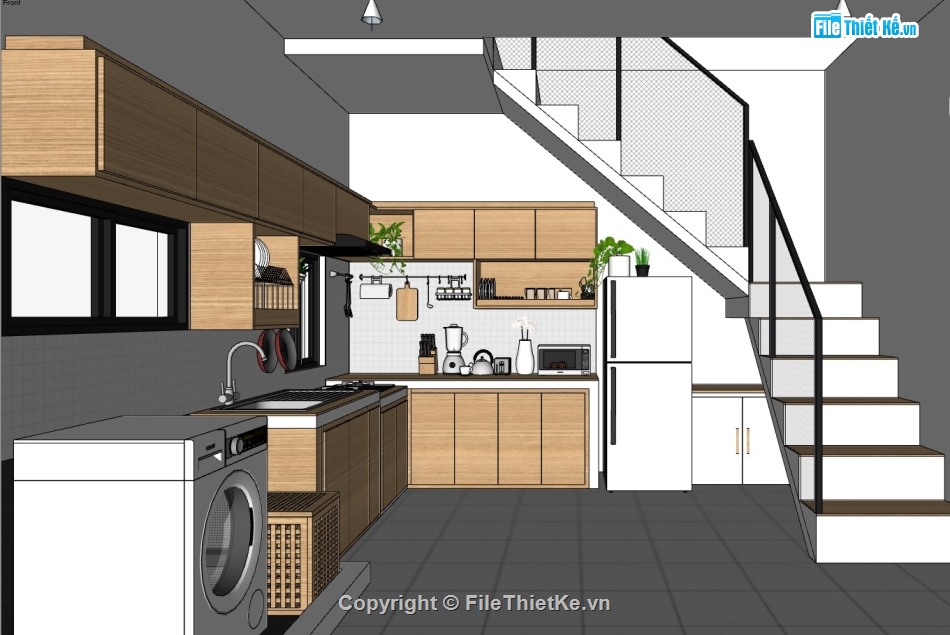 sketchup phòng bếp,su phòng bếp,phòng bếp sketchup,phòng bếp su