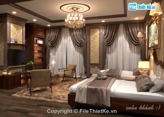 File SUphòng ngủ cổ điển,file sketchup phòng ngủ,sketchup phòng ngủ,phòng ngủ cổ điển,Model phòng ngủ