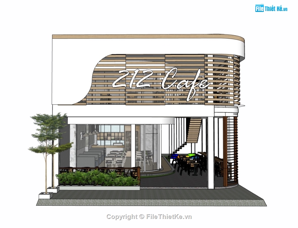 quán cafe,su quán cafe,quán cafe su,sketchup quán cafe