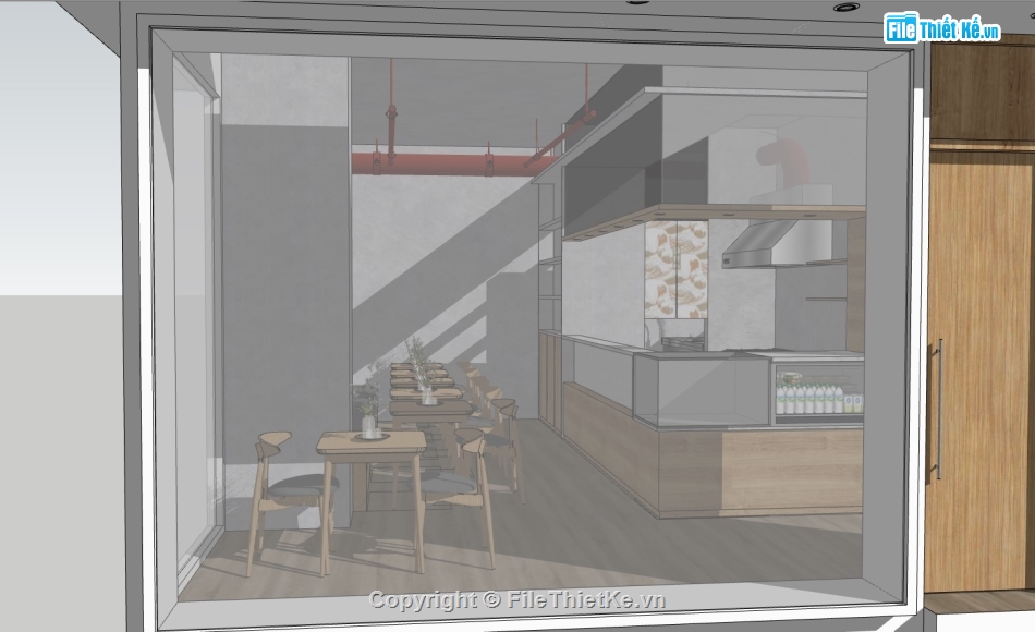 su quán trà sữa,sketchup quán trà sữa,quán trà sữa