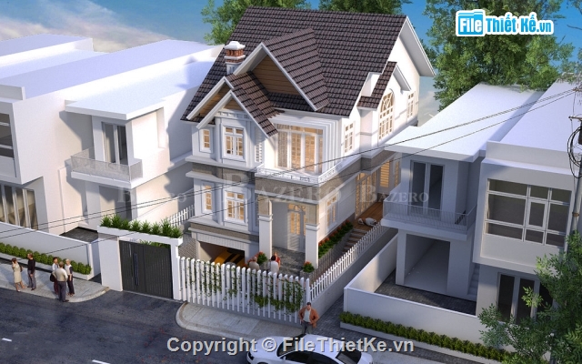 biệt thự 2 tầng,File sketchup biệt thự 2 tầng,sketchup biệt thự 1 tầng,sketchup biệt thự,biệt thự SU,biệt thự sketchup