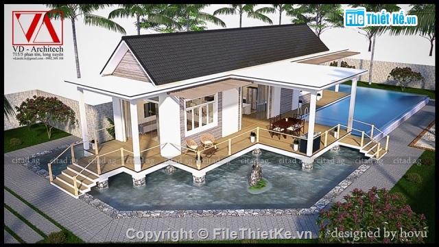 biệt thự vườn,Sketchup nhà vườn,Sketchup,Biệt thự,file Sketchup Biệt thự