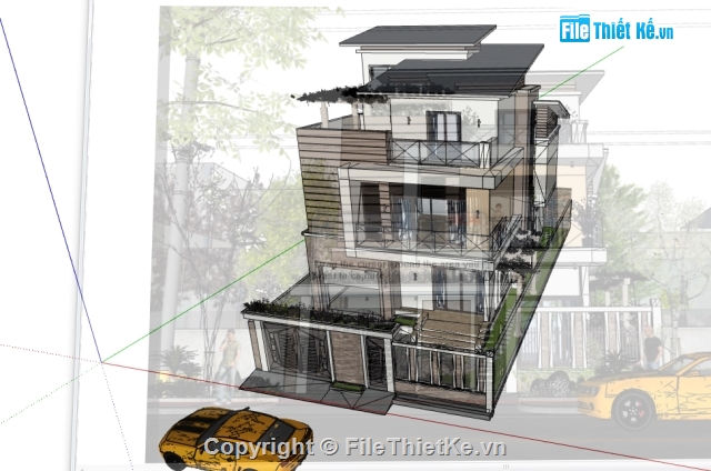 nhà phố sketchup,biệt thự 3 tầng,biệt thự phố,nhà biệt thự,biệt thự nhà phố,biệt thự sketchup