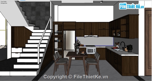 Sketchup thiết kế nội tất căn hộ,Mẫu thiết kế nội thất tầng 1,Mẫu thiết kế tầng 1