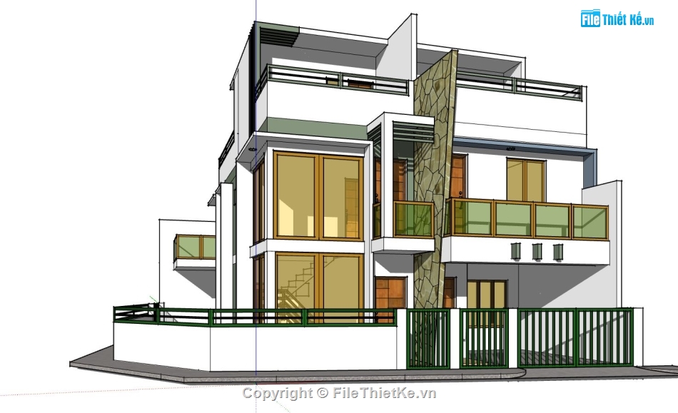 biệt thự 2 tầng,model su biệt thự 2 tầng,phối cảnh biệt thự 2 tầng