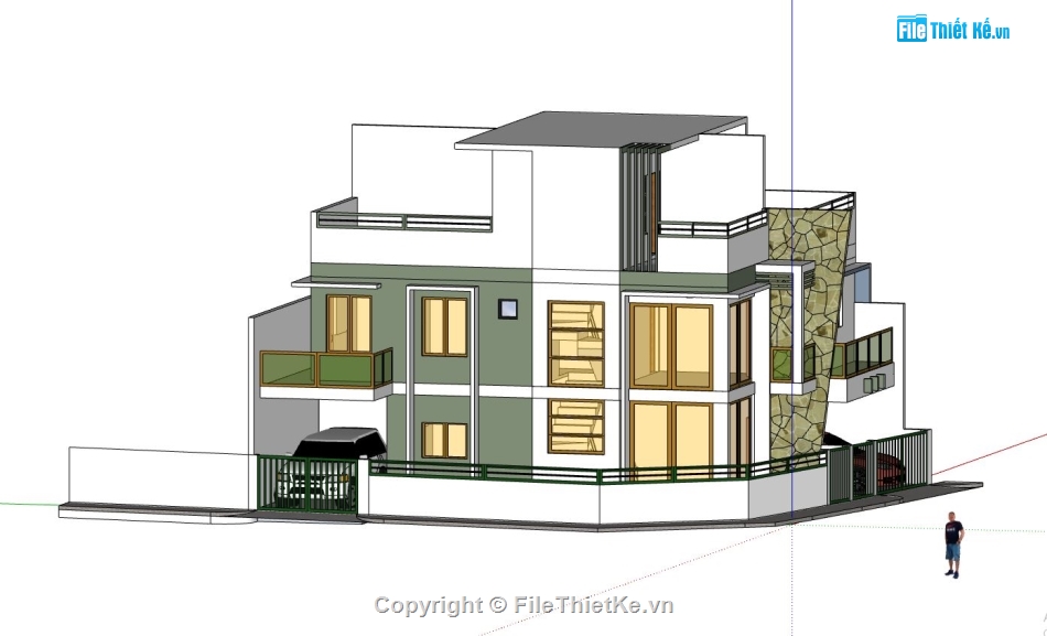 biệt thự 2 tầng,model su biệt thự 2 tầng,phối cảnh biệt thự 2 tầng