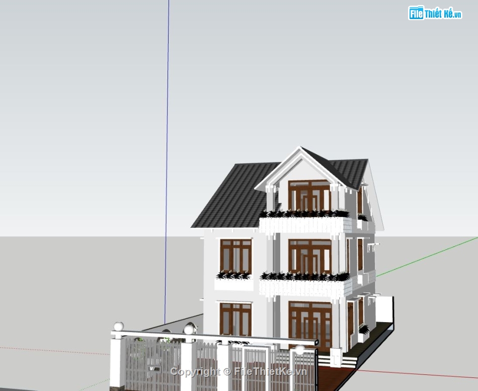 biệt thự 3 tầng,thiết kế biệt thự 3 tầng,model su biệt thự 3 tầng,phối cảnh biệt thự 3 tầng