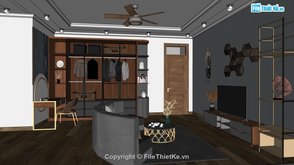 su thiết kế nội thất căn hộ,file sketchup nội thất phòng khách,dựng 3dsu phòng ngủ,mẫu sketchup nội thất