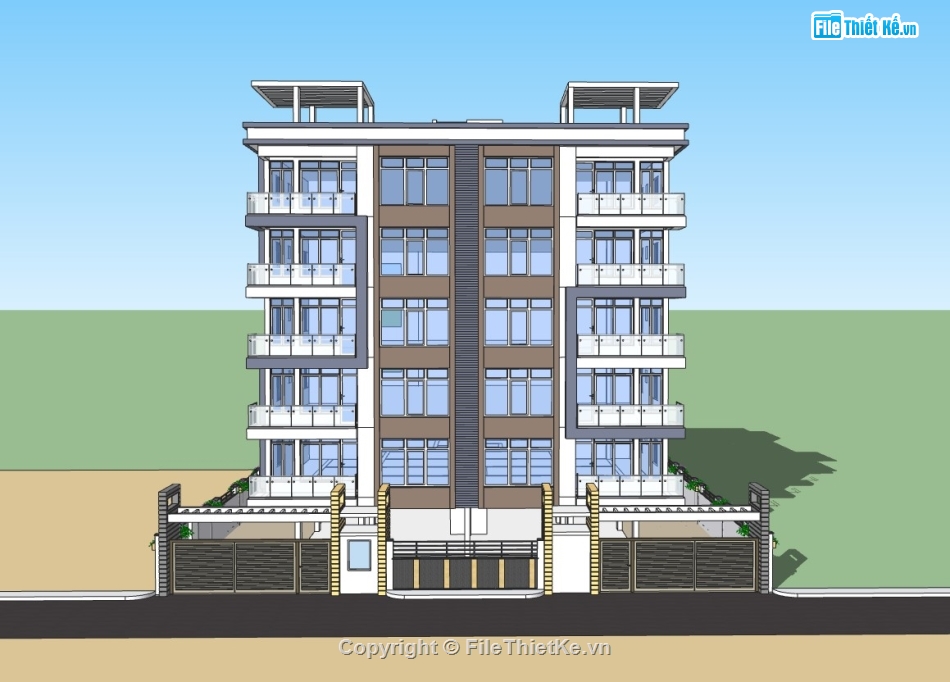 nhà 6 tầng,tòa nhà 6 tầng,su tòa nhà,sketchup tòa nhà