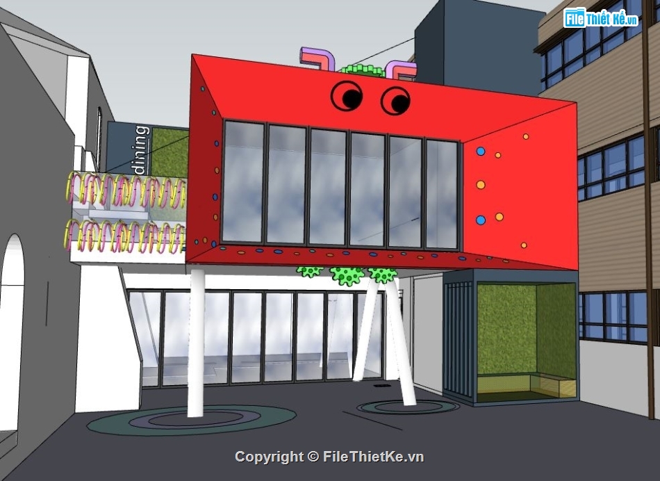 su trường học,model su trường học,sketchup trường học