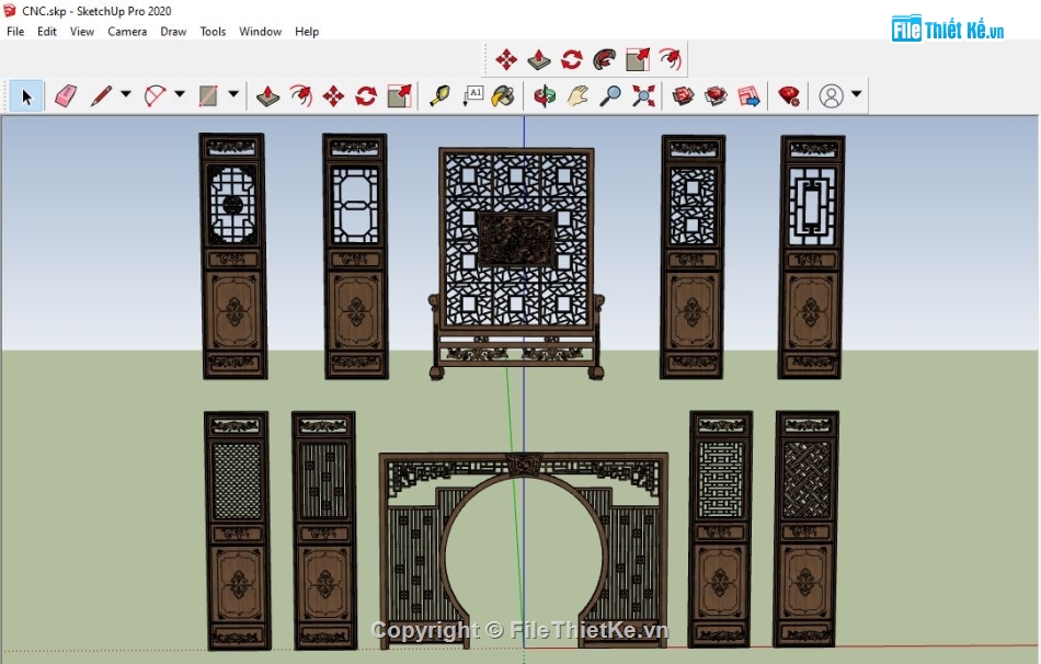 vách ngăn phòng thờ su,sketchup vách ngăn Phòng thờ,file CNC vách ngăn su,Su vách ngăn CNC,File su CNC