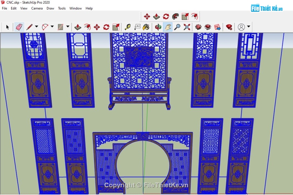 vách ngăn phòng thờ su,sketchup vách ngăn Phòng thờ,file CNC vách ngăn su,Su vách ngăn CNC,File su CNC