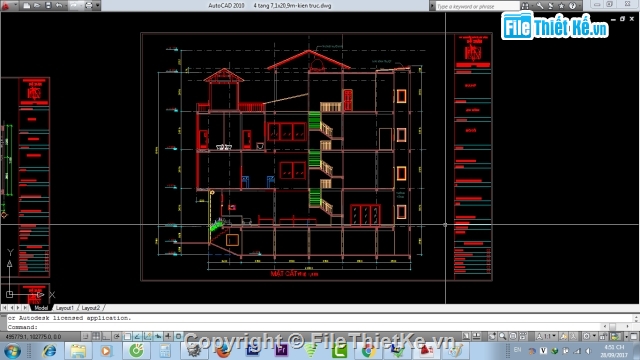 nhà 4 tầng,4 tầng,nhà thư viện 4 tầng,nhà lệch 4 tầng,nhà kích thước 11x18m,cad nhà 4 tầng