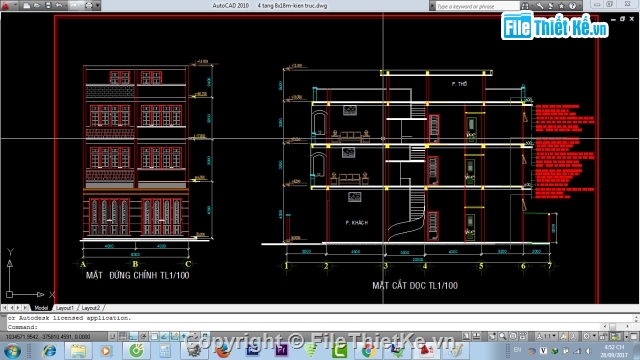 nhà 4 tầng,4 tầng,nhà thư viện 4 tầng,nhà lệch 4 tầng,nhà kích thước 11x18m,cad nhà 4 tầng