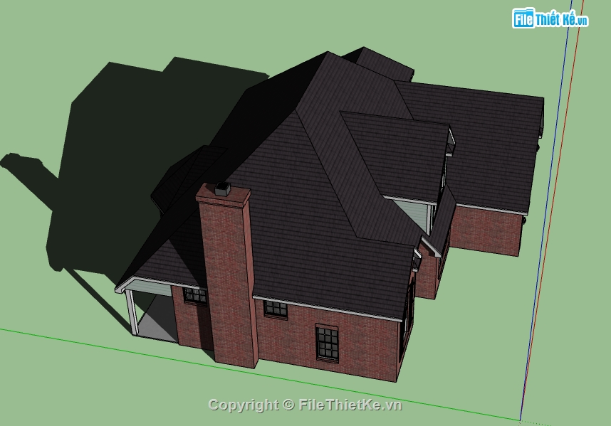 file sketchup nhà biệt thự,Dựng 3d su biệt thự,biệt thự 2 tầng file su