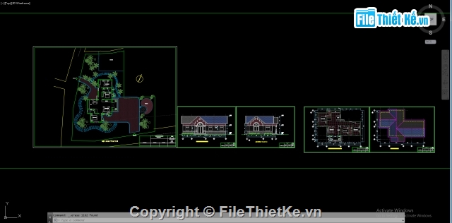 thiết kế nhà nông thôn,file thiết kế nhà cấp 4,biệt thự vườn