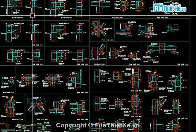 kết cấu nhà thép,kết cấu chi tiết,chi tiết liên kết,chi tiết kết cấu