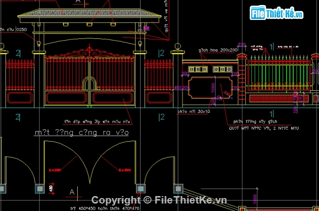 File thiết kế,biệt thự gia đình,tường rào biệt thự,cổng tường rào