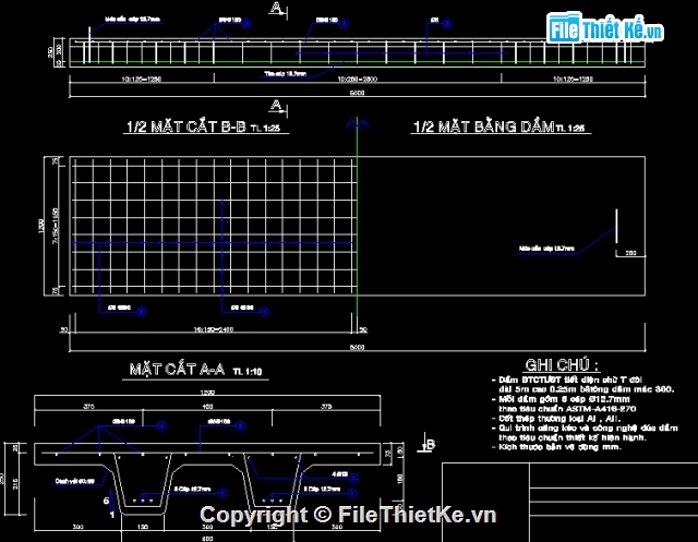 chi tiết dầm I,các loại dầm,dầm file cad,file cad dầm