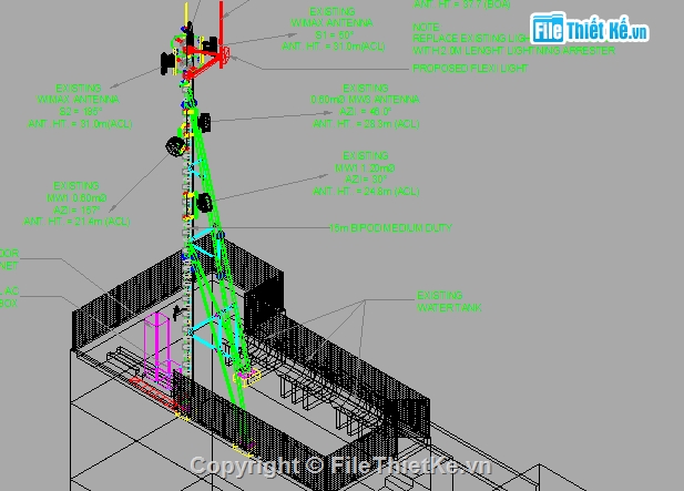 File thiết kế,chi tiết cột,cột phát sóng