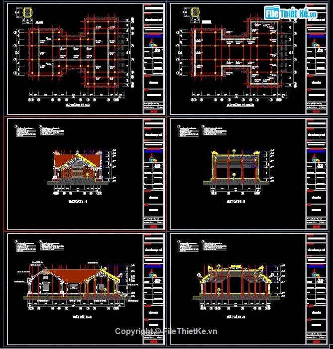 thiết kế đình làng,cad đình làng,đình làng