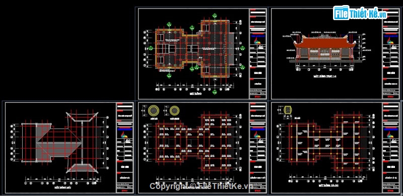 thiết kế đình làng,cad đình làng,đình làng