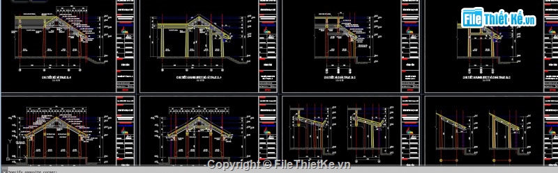 thiết kế đình làng,cad đình làng,đình làng
