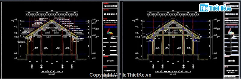 thiết kế đình làng,cad đình làng,đình làng