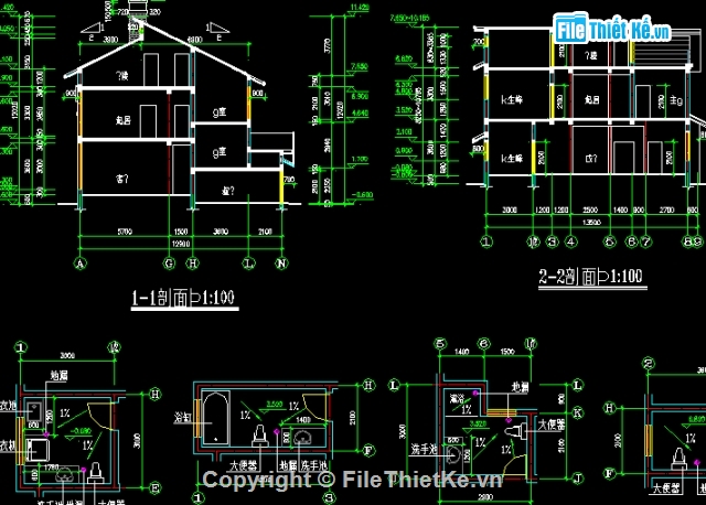 mẫu biệt thự,biệt thự đẹp,cad nhà biệt thự