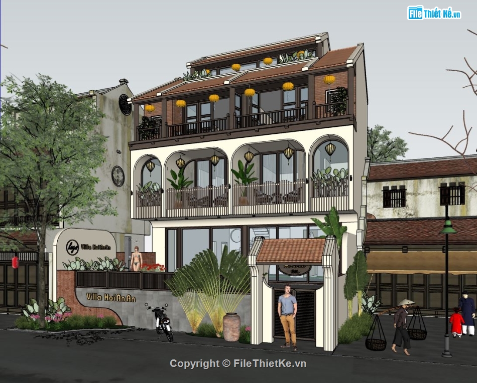 thiết kế ngoại thất,ngoại thất villa,bản vẽ ngoại thất