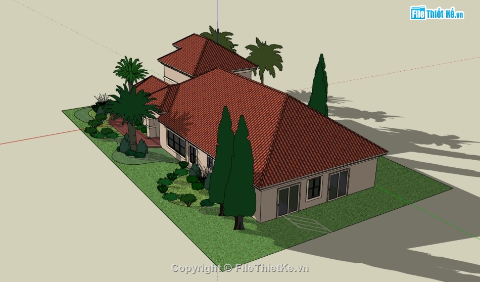 dựng sketchup nhà biệt thự 2 tầng,thiết kế 3d mẫu biệt thự 2 tầng,nhà biệt thự 2 tầng file sketchup