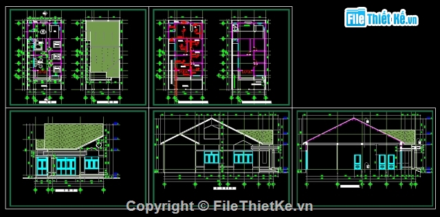 mặt bằng,file cad mặt bằng,mặt cắt ngang,nhà cấp 4,nhà cấp 4 mái thái,nhà cấp 4 đẹp