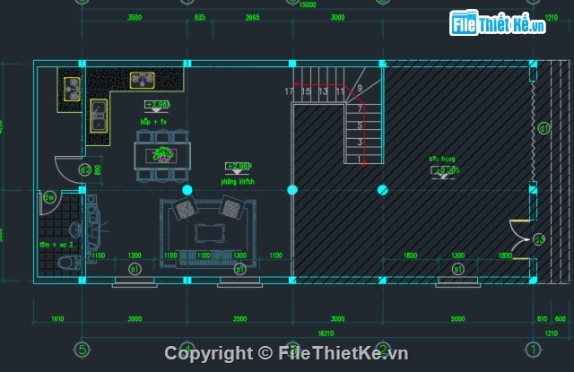 123456,234567,3456789,kiến trúc nhà 3 tầng 1 tum,bản vẽ nhà 7 x 15m