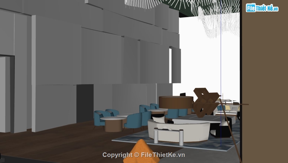 nhà hàng hiện đại,nội thất nhà hàng đẹp,sketchup nhà hàng đẹp