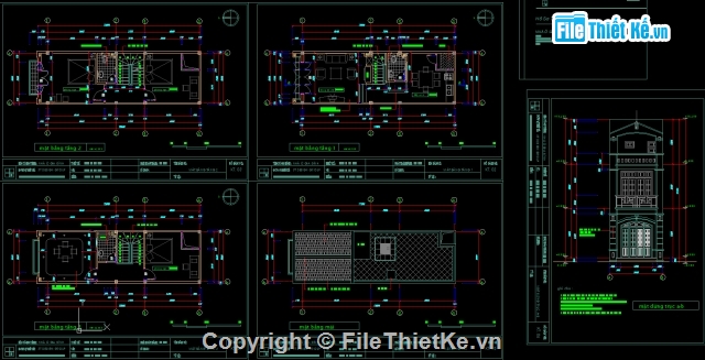 bản vẽ 3 tầng,nhà ống 3 tầng,nhà 3 tầng,3 tầng