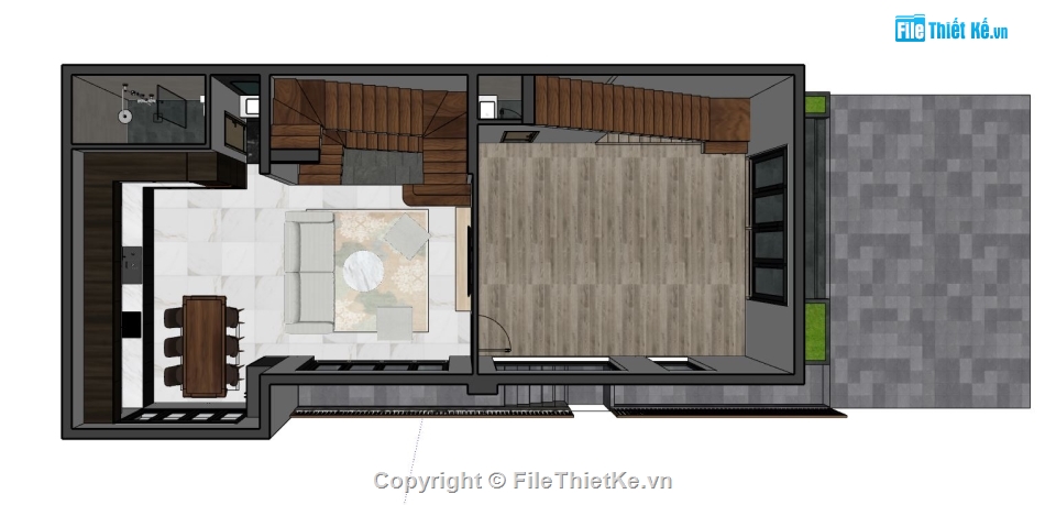 file sketchup nhà phố,mẫu nhà phố hiện đại,nhà phố 3 tầng,thiết kế nhà phố 3 tầng