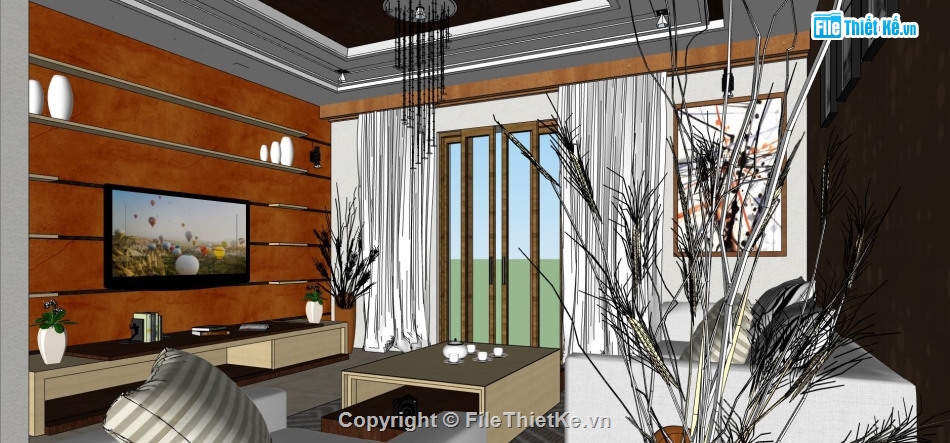 nội thất phòng khách,thiết kế nội thất phòng khách,phòng khách hiện đại,mẫu sketchup phòng khách