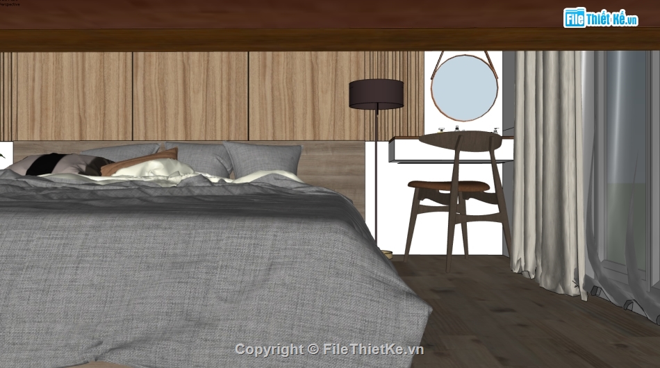 nội thất phòng ngủ,thiết kế phòng ngủ hiện đại,file su phòng ngủ,phòng ngủ sketchup