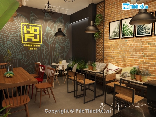 File thiết kế nội thất quán trà sữa,thiết kế nội thất Coffee,thiết kế nôi thất