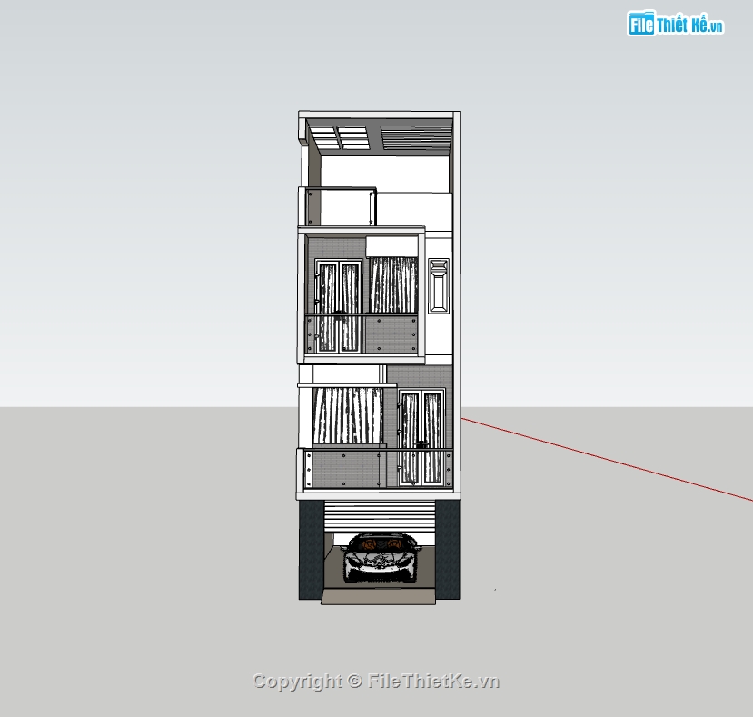 File thiết kế,nhà 4 tầng,su nhà phố