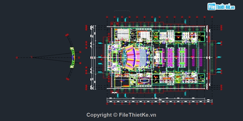 trung tâm hội nghị,file cad trung tâm hội nghị,bản vẽ trung tâm hội nghị