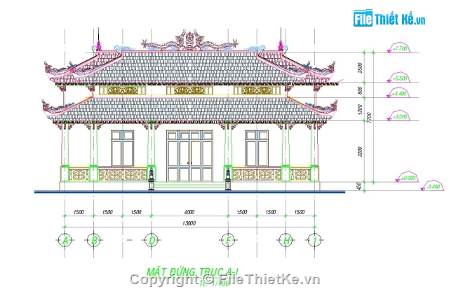 thiết kế chùa miếu,đình chùa cổ,đình chùa,chùa bảo sơn,chùa 13x24.5m