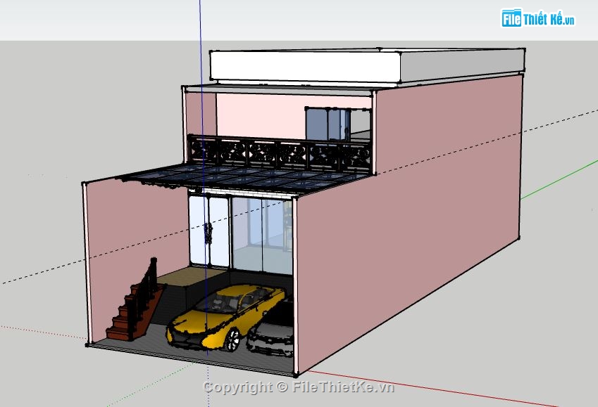 Nhà phố 2 tầng,model su nhà phố 2 tầng,file su nhà phố 2 tầng,file sketchup nhà phố 2 tầng,nhà phố 2 tầng file sketchup