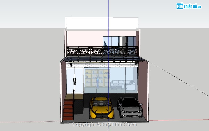 Nhà phố 2 tầng,model su nhà phố 2 tầng,file su nhà phố 2 tầng,file sketchup nhà phố 2 tầng,nhà phố 2 tầng file sketchup