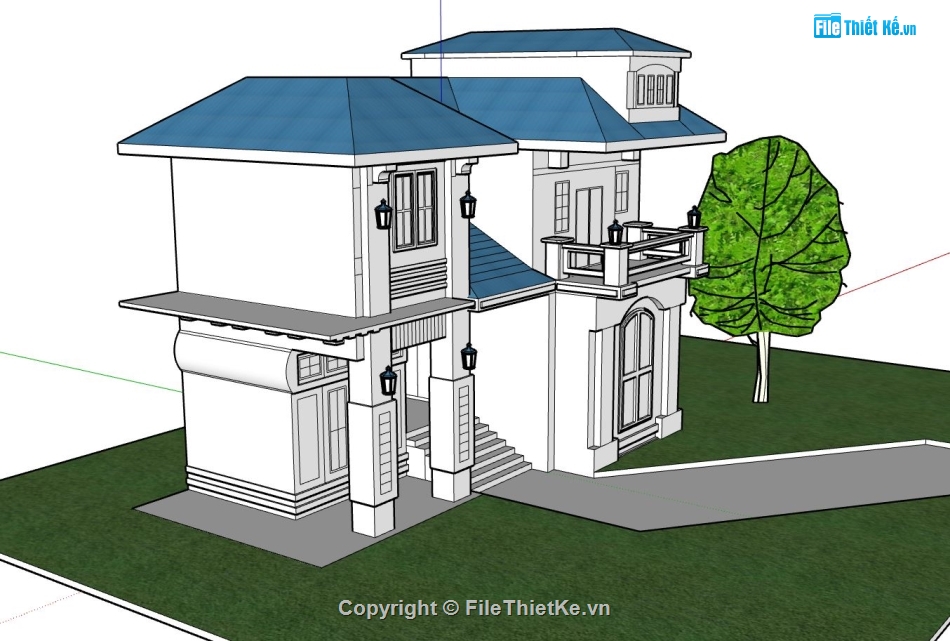 biệt thự 2 tầng,model su biệt thự 2 tầng,phối cảnh biệt thự 2 tầng,biệt thự mái nhật 2 tầng