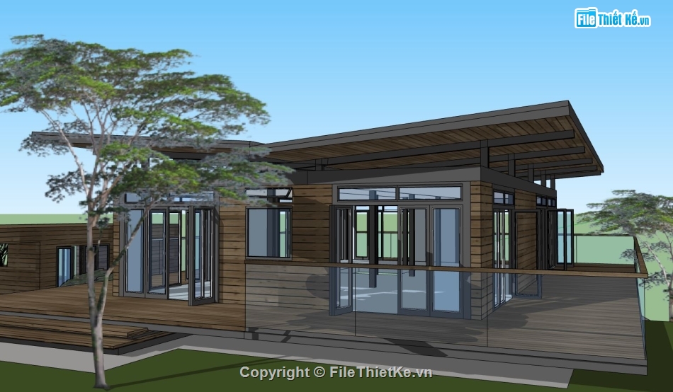 mẫu nhà cấp 4,nhà cấp 4 sketchup,sketchup nhà cấp 4